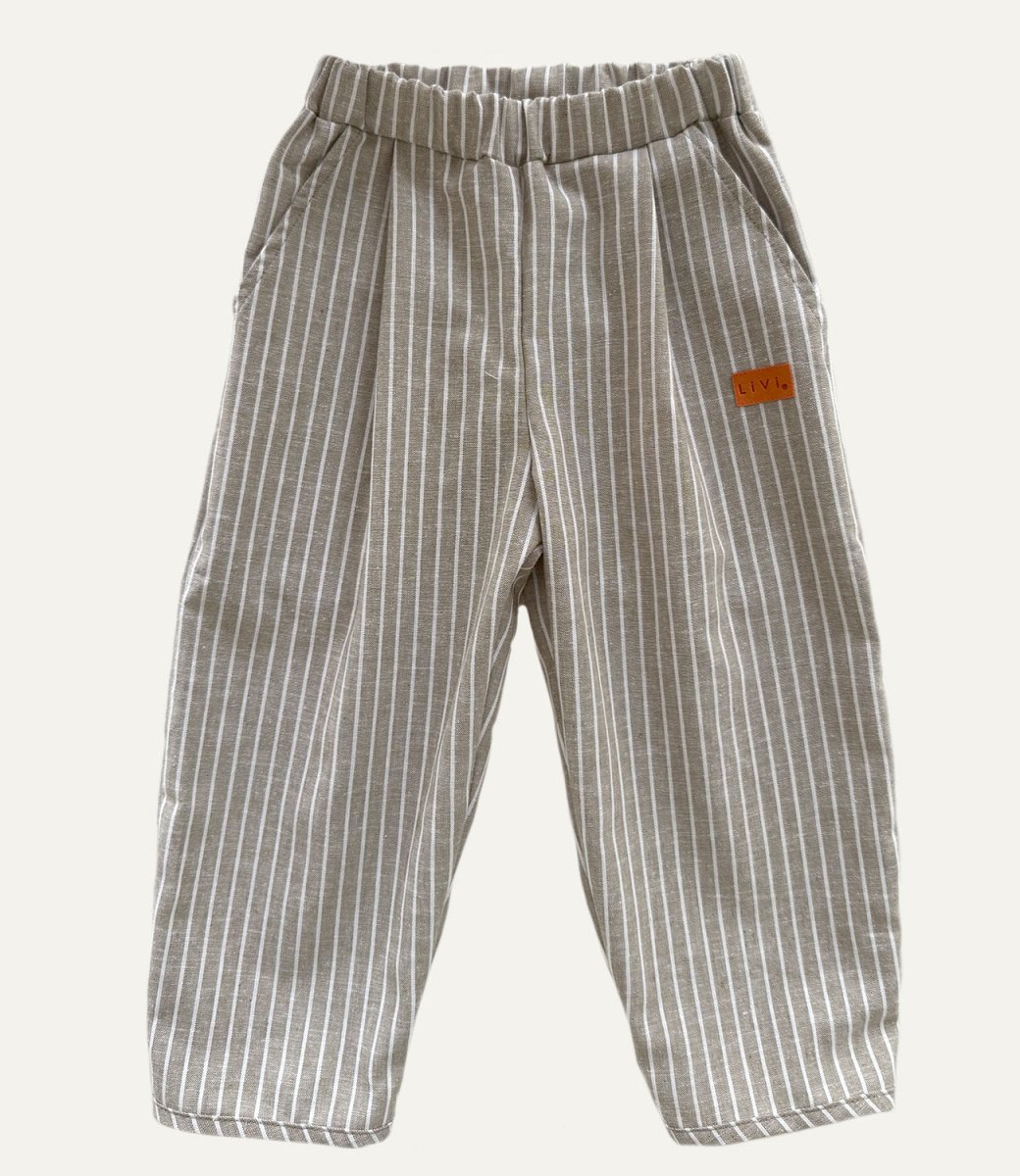 LEINENHOSE BAGGY KHAKIGRAU