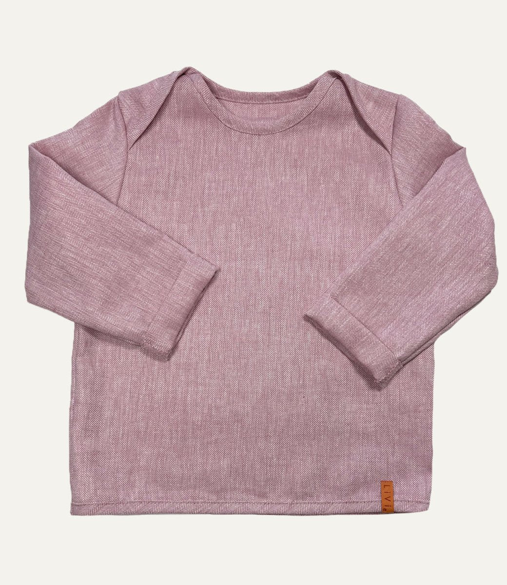 LEINENHEMD ROSA FISCHGRÄT