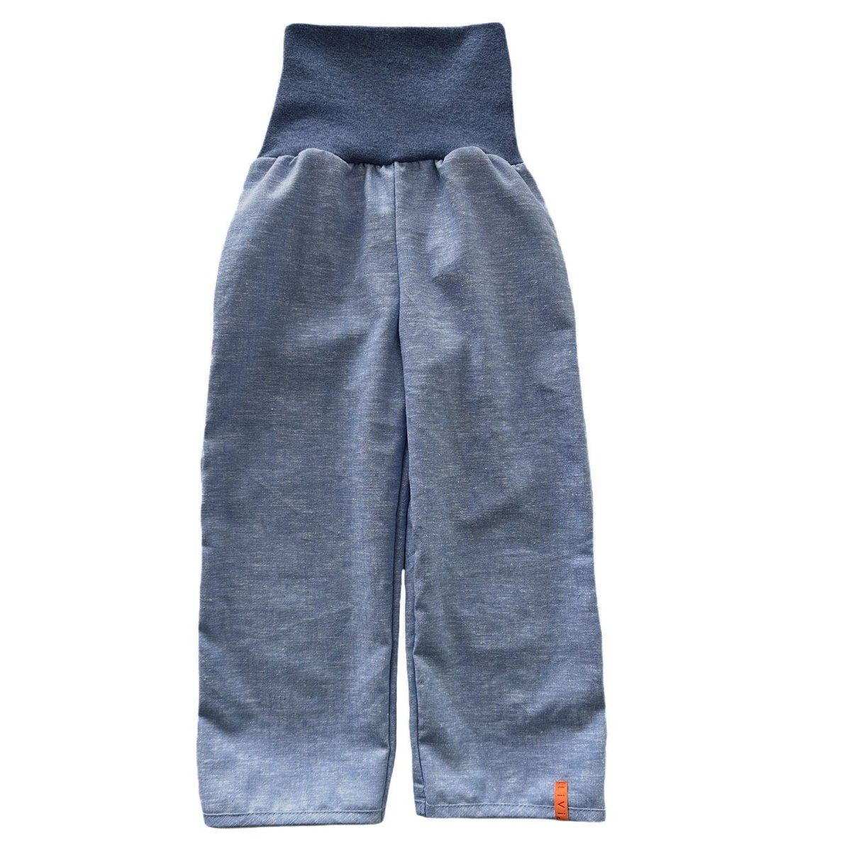 LEINENHOSE MARINE MIT BÜNDCHEN