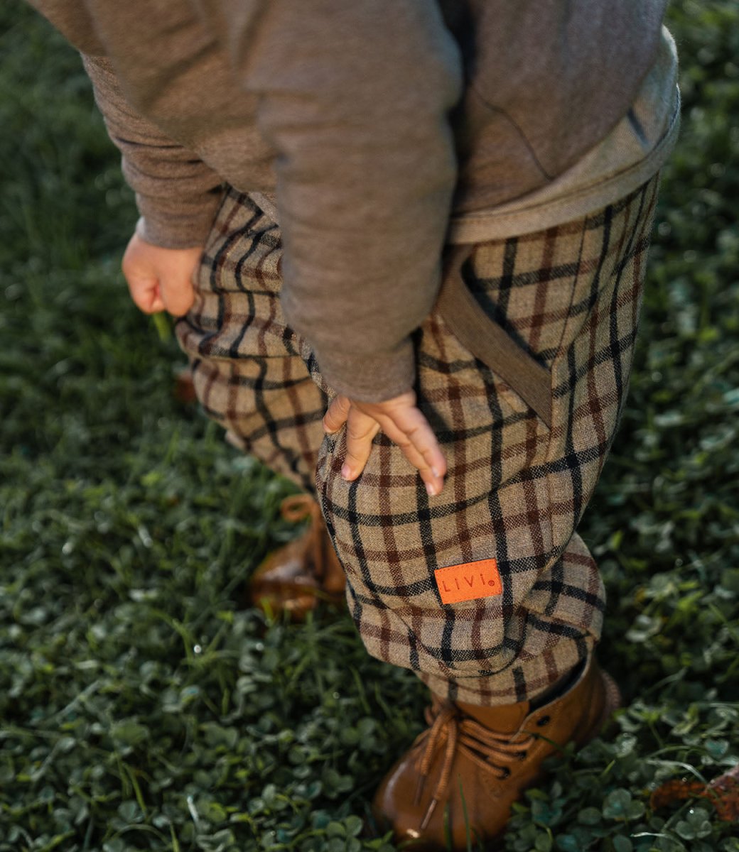 WOLLJOGGER COUNTRY CHECK TAUPE