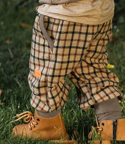 WOLLJOGGER COUNTRY CHECK TAUPE