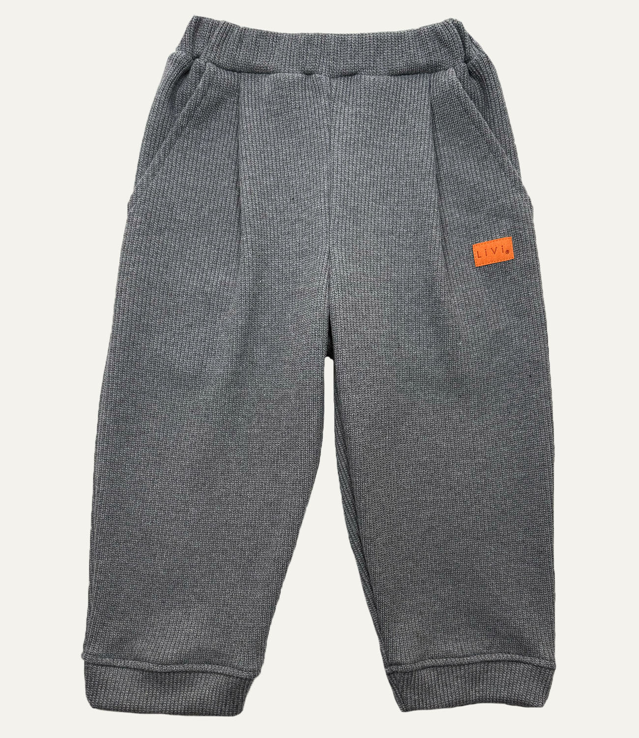 BAGGYHOSE STRICK GRAU MELANGE