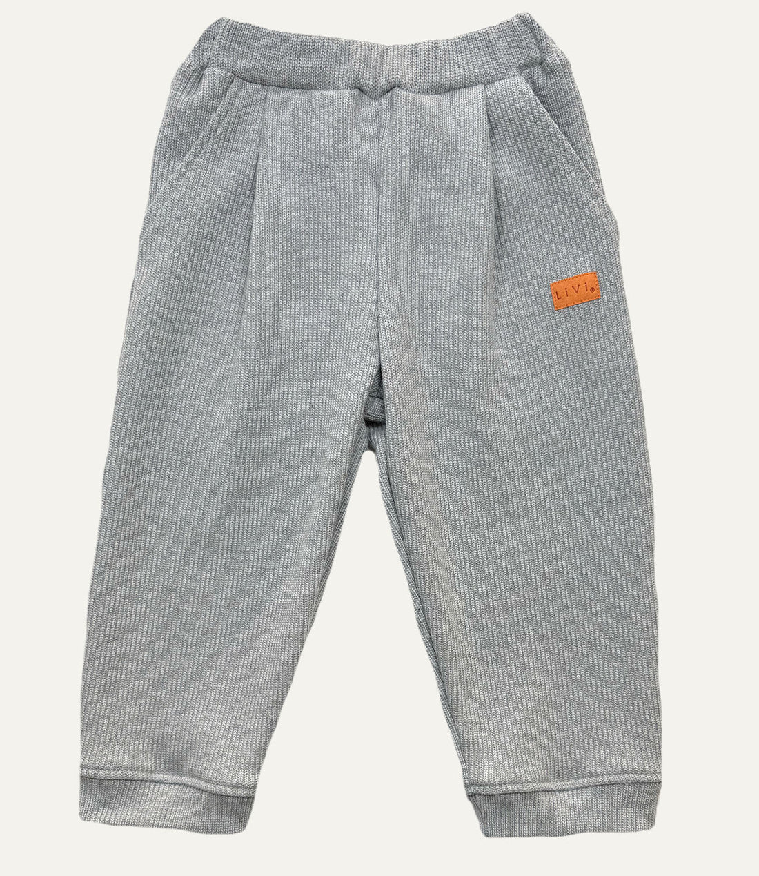 BAGGYHOSE STRICK HELLGRAU MELANGE