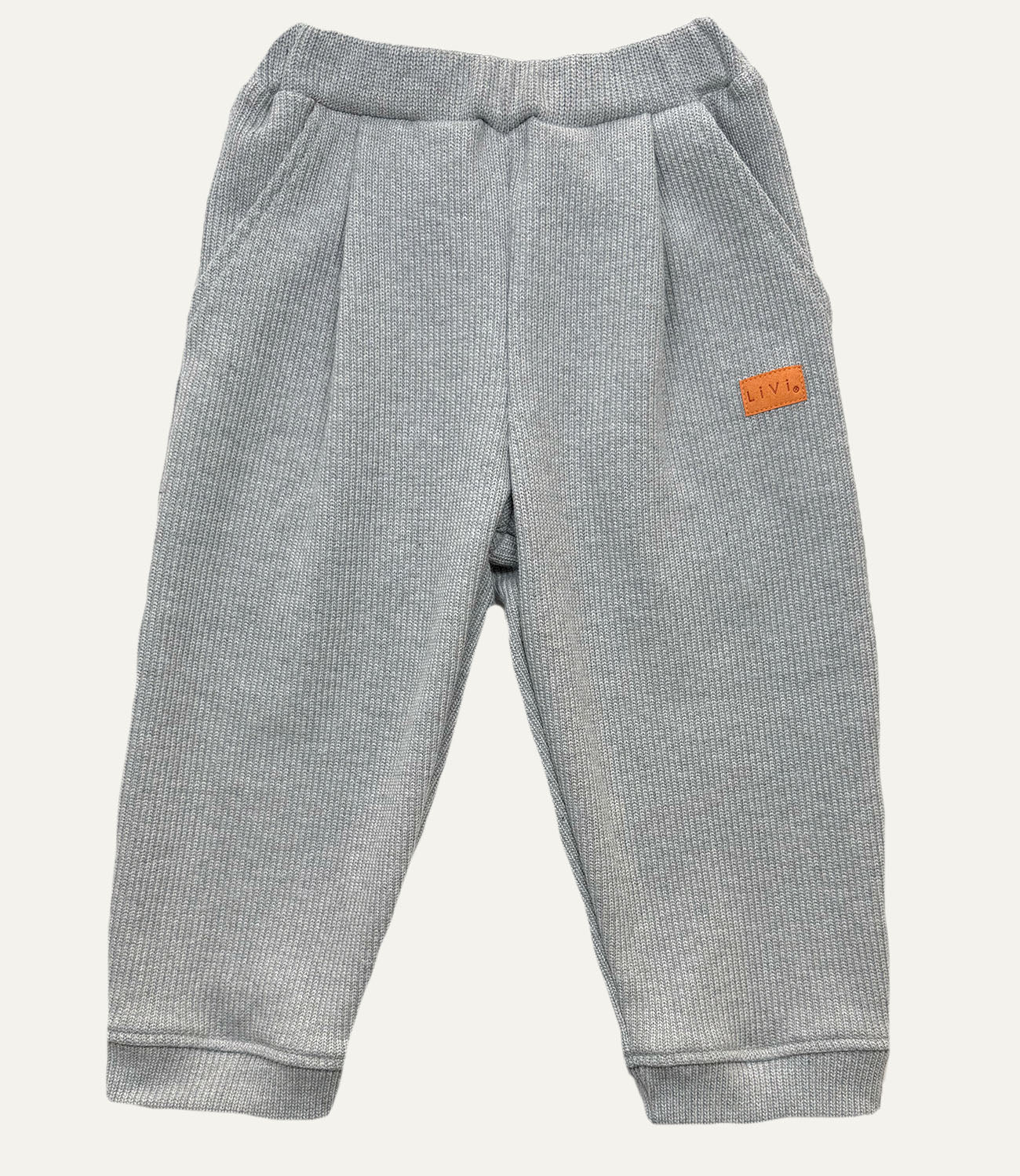 BAGGYHOSE STRICK HELLGRAU MELANGE