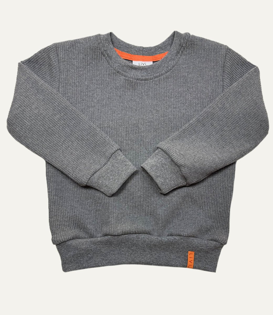 SWEATER STRICK GRAU MELIERT