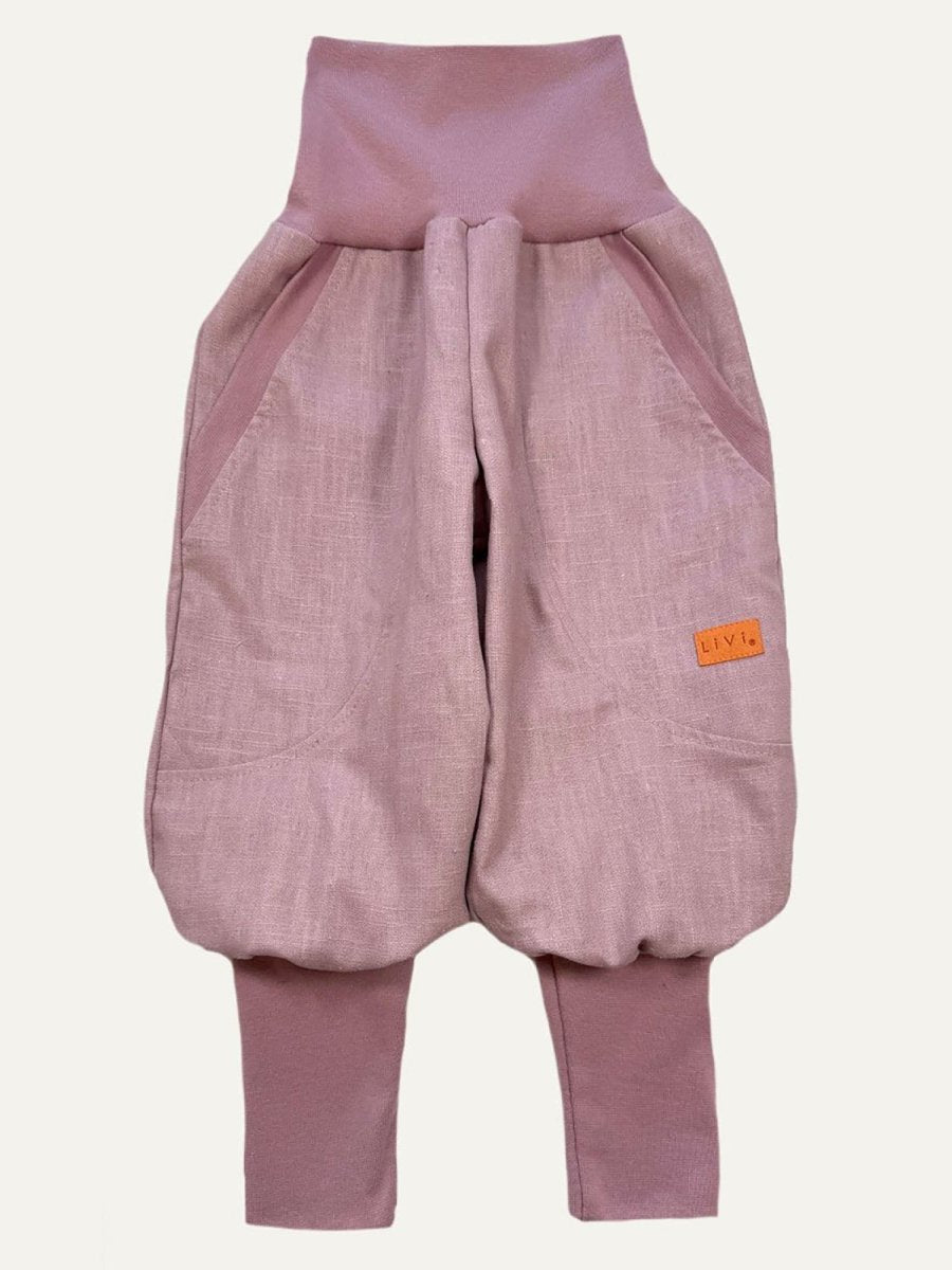 JOGGER AUS LEINEN OLDROSE