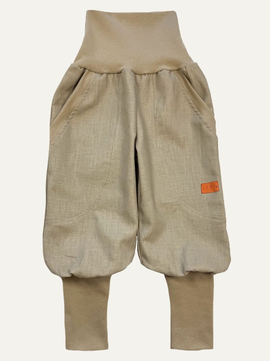 JOGGER AUS LEINEN BEIGE