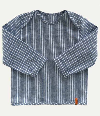 LEINENHEMD JEANSBLAU STRIPES
