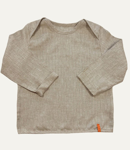 LEINENHEMD BEIGE FISCHGRÄT
