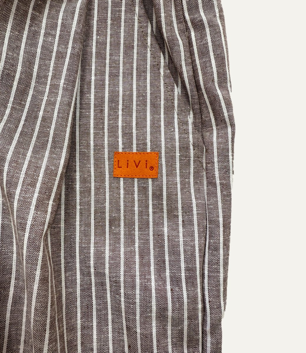 LEINENHOSE BAGGY BRAUN STRIPES
