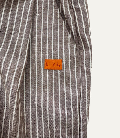 LEINENHOSE BAGGY BRAUN STRIPES