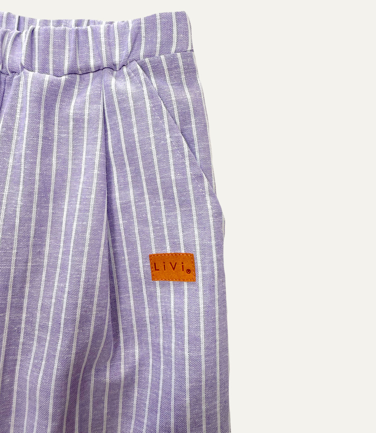 LEINENHOSE BAGGY FLIEDER STRIPES