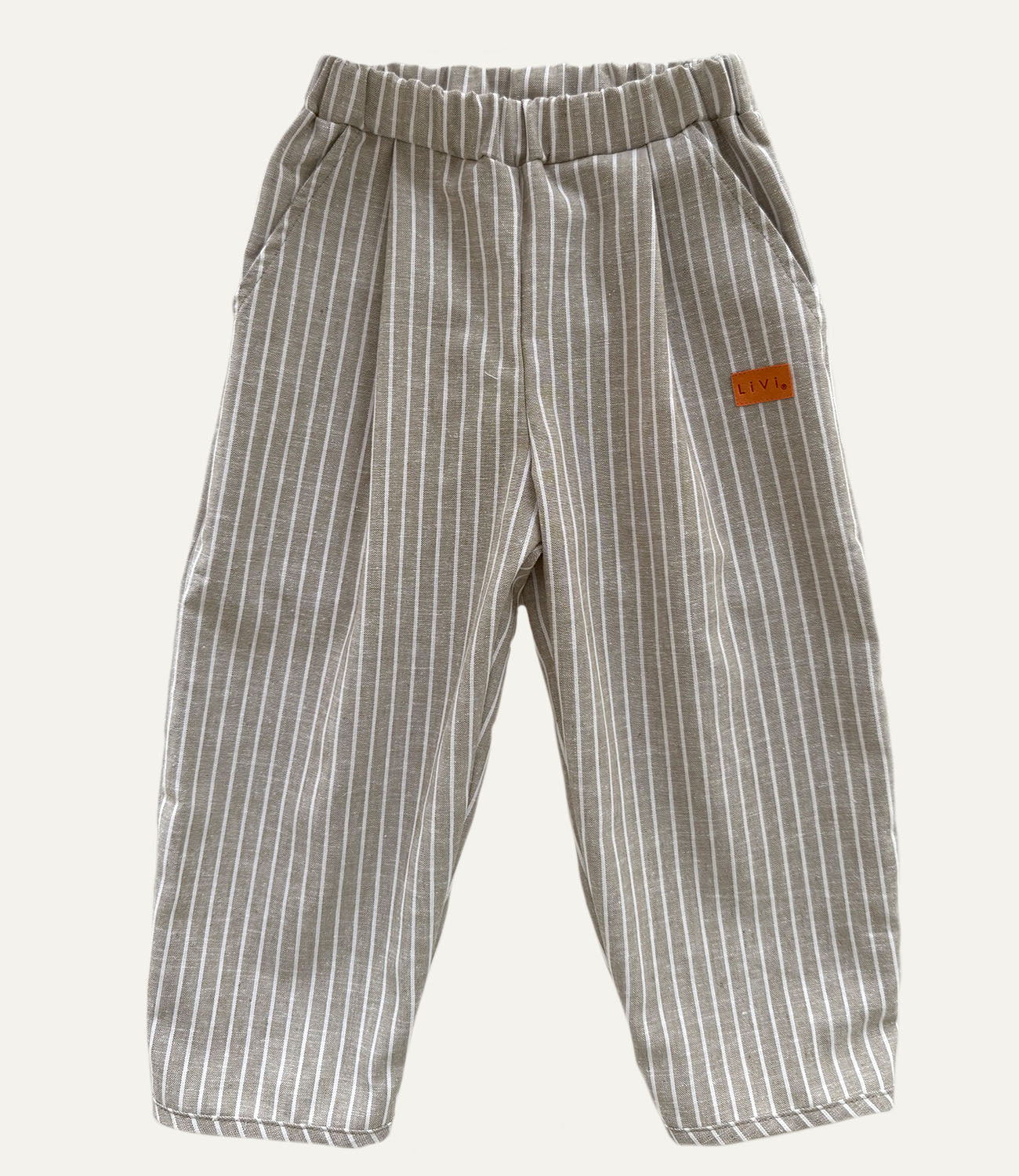 LEINENHOSE BAGGY KHAKIGRAU