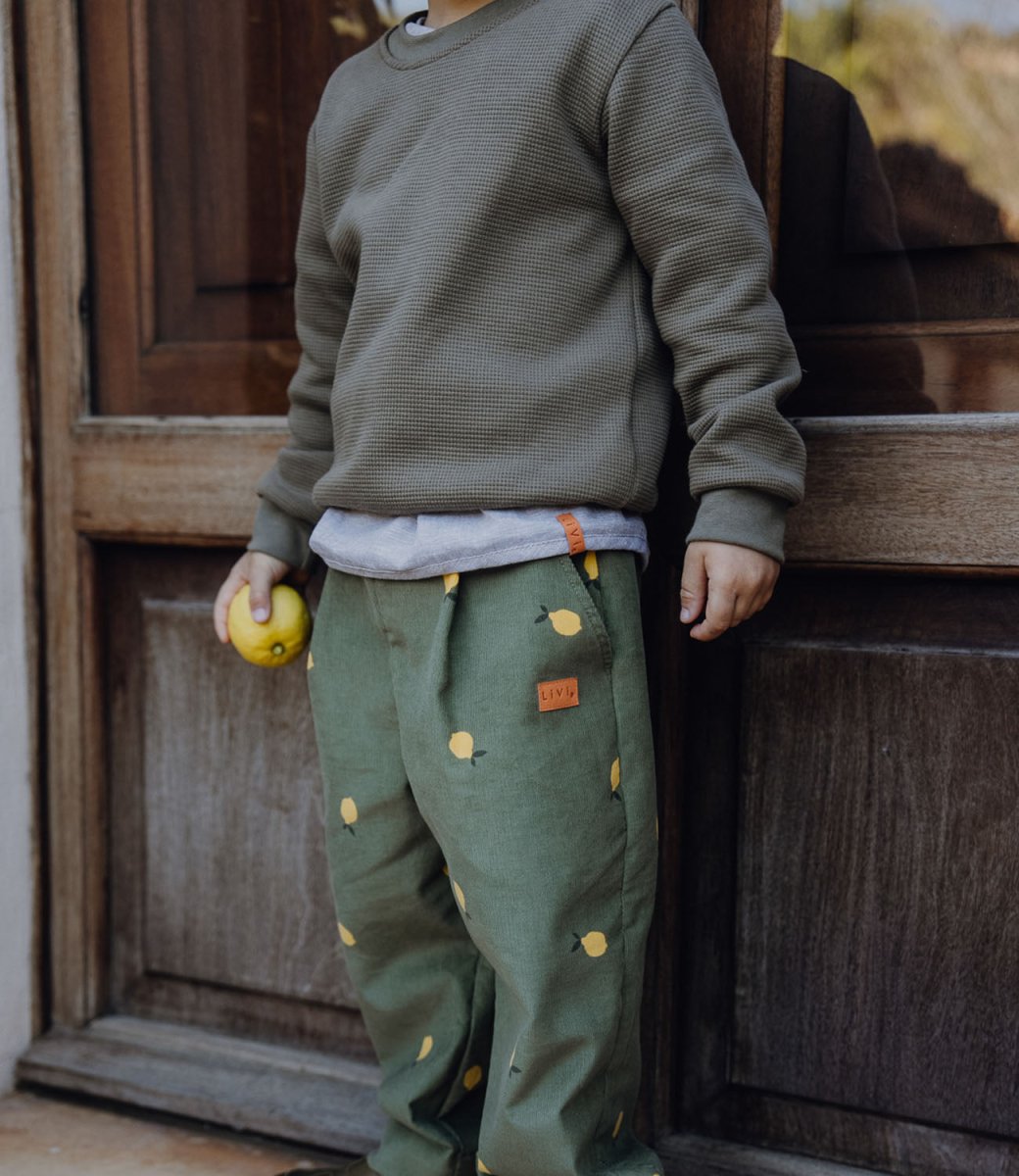 SWEATER WAFFELJERSEY KHAKI