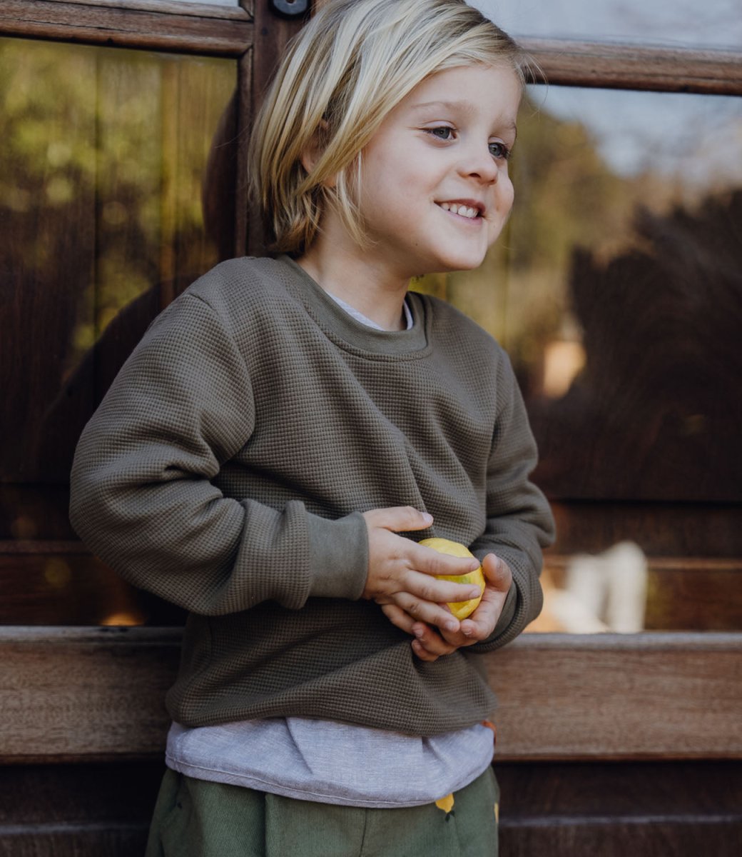 SWEATER WAFFELJERSEY LAVENDEL