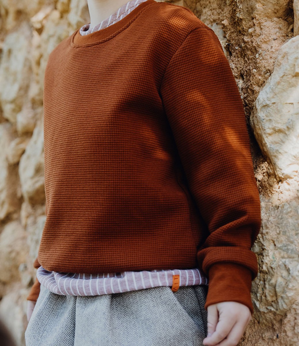 LEINENHEMD TERRACOTTA STRIPES