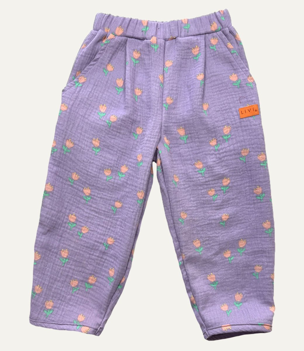 MUSSELIN HOSE TULPE FLIEDER