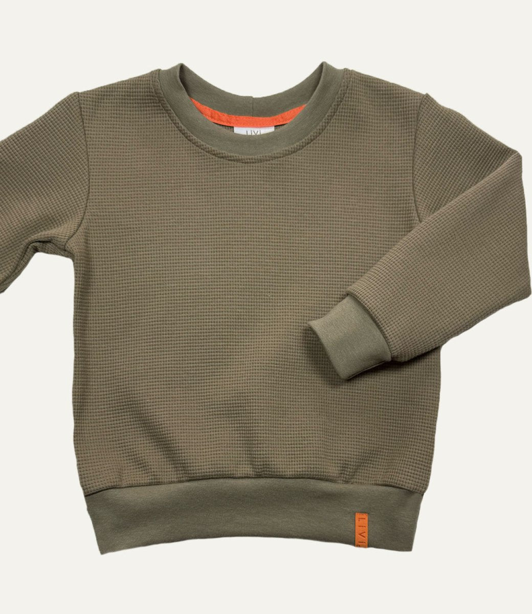 SWEATER WAFFELJERSEY KHAKI