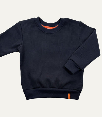 SWEATER WAFFELJERSEY MARINE