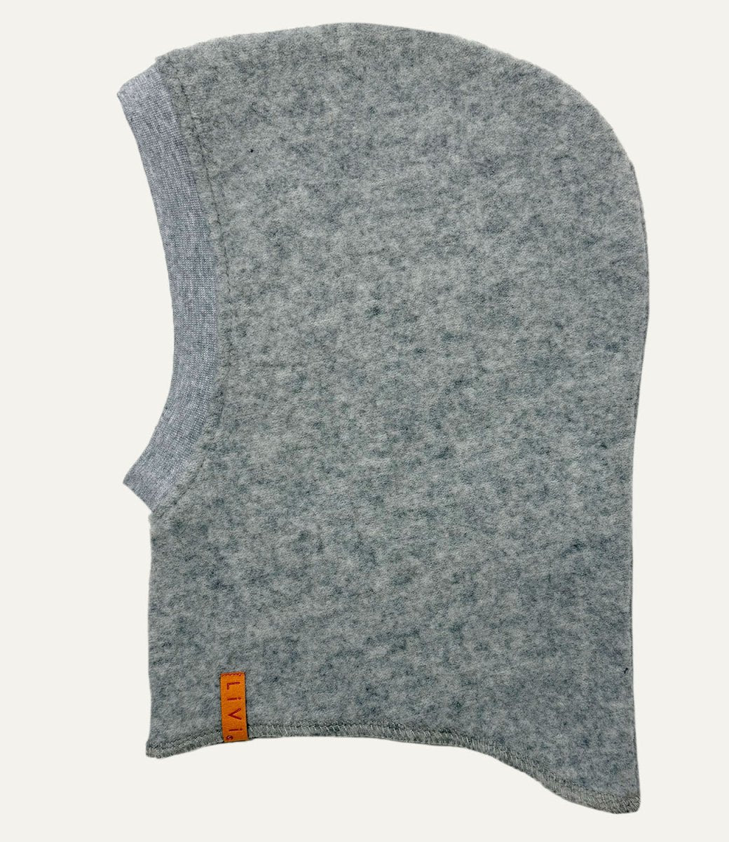 MERINO WOLLFLEECE HAUBE HELLGRAU MELIERT